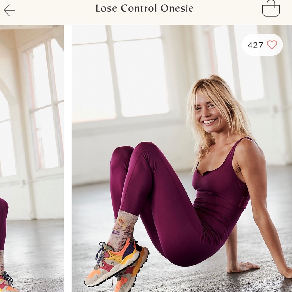 LOSE CONTROL AÇAÍ PURPLE RED onesie jumpsuit runsie free people fp movement nwt